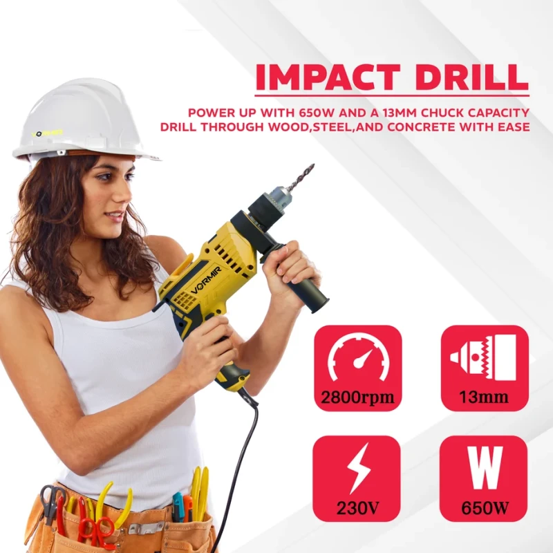 iBELL ID13-75 Impact Drill 13mm 650W Variable Speed 2800RPM | EnvMart