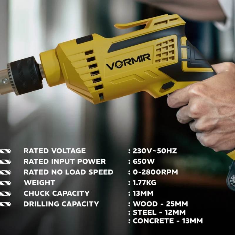 iBELL ID13-75 Impact Drill 13mm 650W Variable Speed 2800RPM | EnvMart
