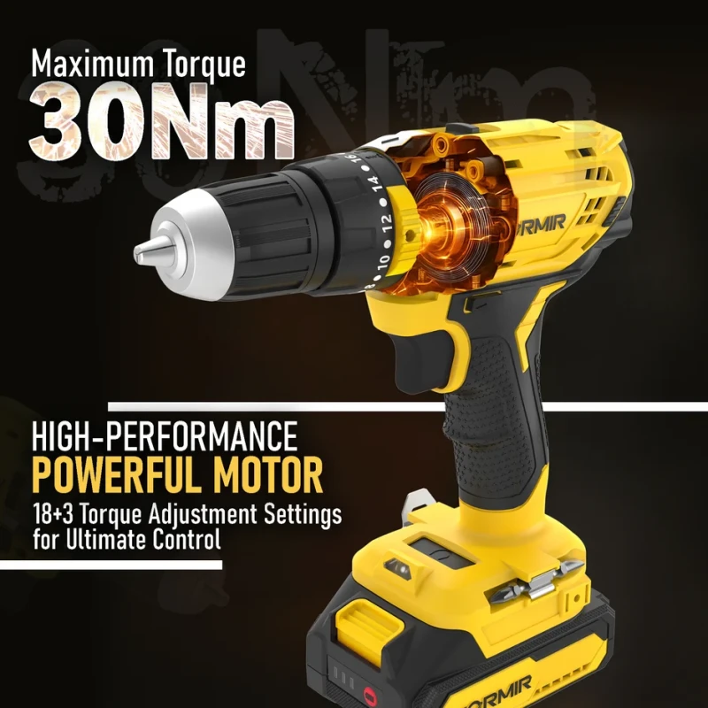 iBELL VR CD21-30 Cordless Impact Drill Driver 20V Max Li-ion 2Ah Battery BMC | EnvMart