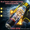 iBELL VR BD21-38 Brushless Cordless Impact Drill 20V Max, 38 Nm, 2-Speed, Li-Ion Battery | EnvMart