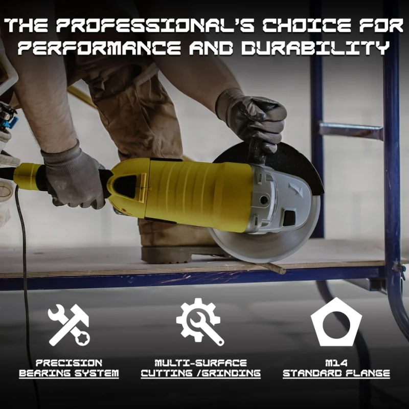 Angle Grinder 180mm, 2400W, 8500 RPM, Class II Protection | EnvMart