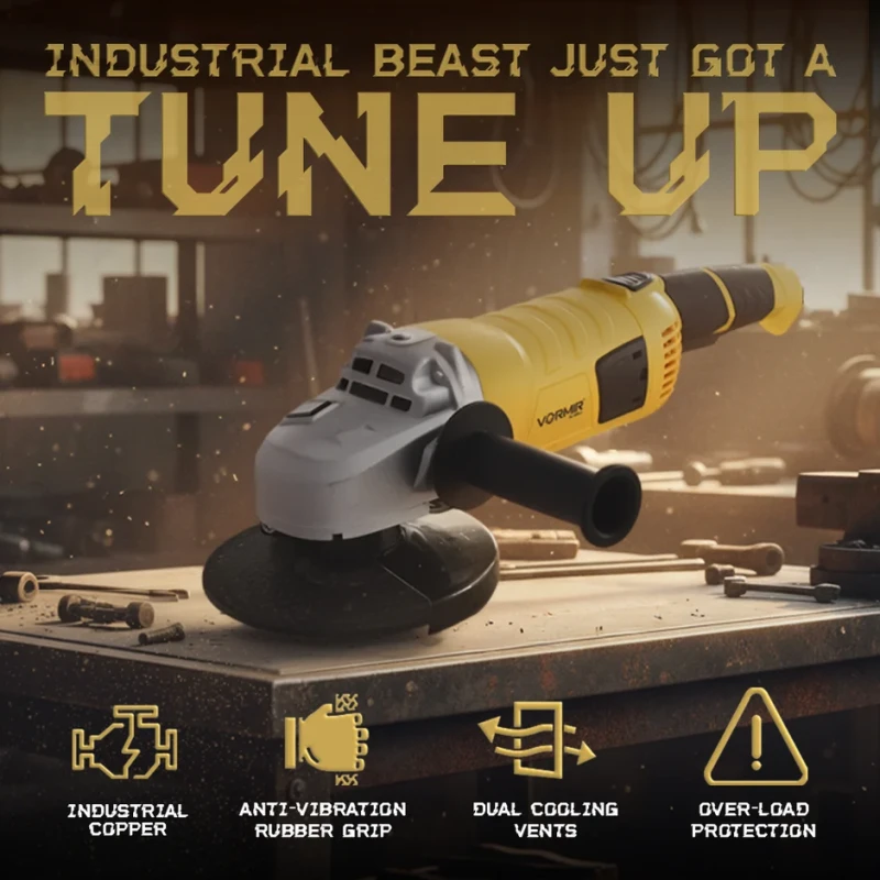 Angle Grinder 180mm, 2400W, 8500 RPM, Class II Protection | EnvMart