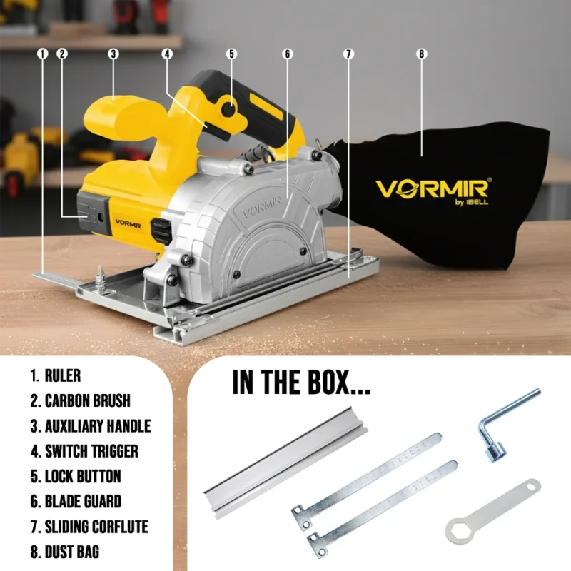 Hand Held Wood Cutting Machine 1250W, 13,000 RPM, Dust-Free, Class II Protection | EnvMart