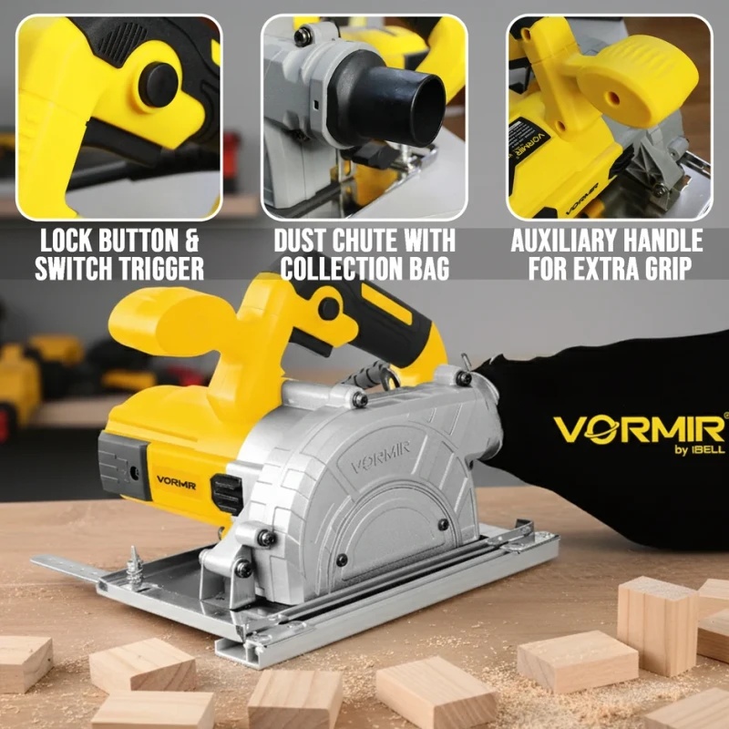Hand Held Wood Cutting Machine 1250W, 13,000 RPM, Dust-Free, Class II Protection | EnvMart