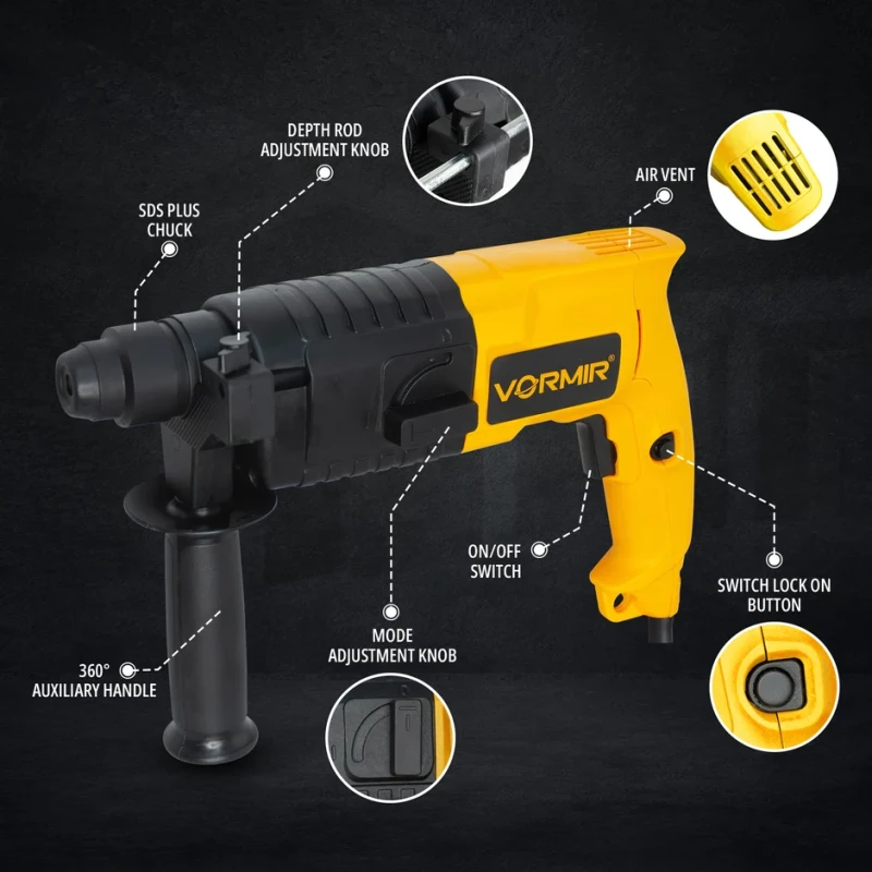 VR RH20-23 Rotary Hammer Drill 20 mm 500W SDS Plus | EnvMart