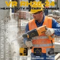 VR RH26-24 Rotary Hammer Drill 26mm SDS Plus, 800W, 220V, 3 J Impact Energy | EnvMart