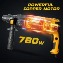 Hammer Drill VR RH 26-26, 26 mm SDS Plus, 780W, 220V, 3-Mode Rotary Hammer | EnvMart