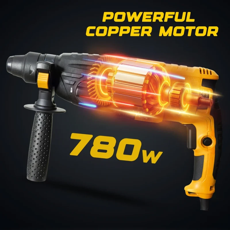 Hammer Drill VR RH 26-26, 26 mm SDS Plus, 780W, 220V, 3-Mode Rotary Hammer | EnvMart