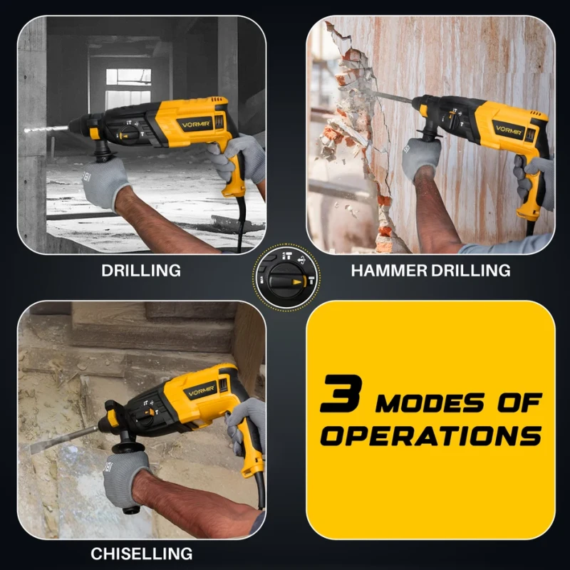 Hammer Drill VR RH 26-26, 26 mm SDS Plus, 780W, 220V, 3-Mode Rotary Hammer | EnvMart