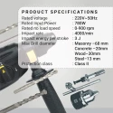 Hammer Drill VR RH 26-26, 26 mm SDS Plus, 780W, 220V, 3-Mode Rotary Hammer | EnvMart