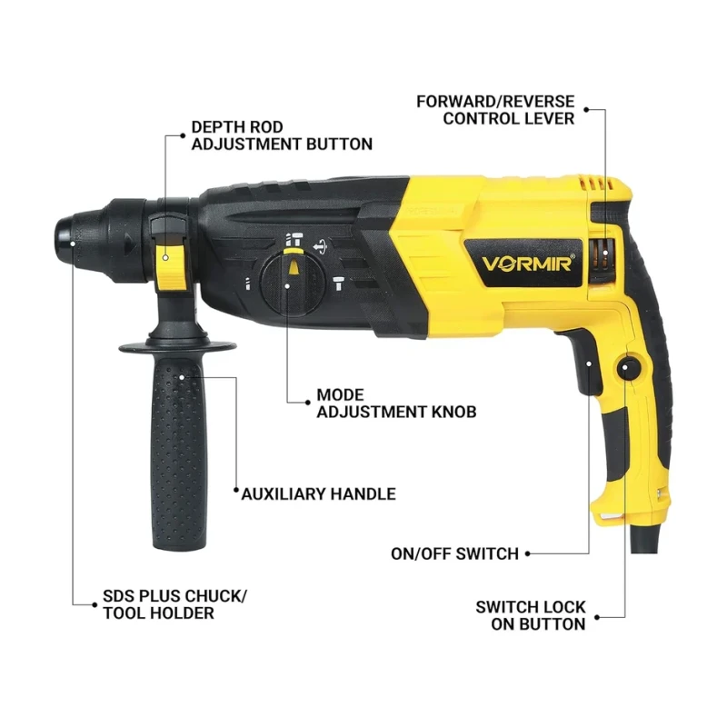 Hammer Drill VR RH 26-26, 26 mm SDS Plus, 780W, 220V, 3-Mode Rotary Hammer | EnvMart