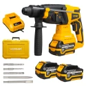 VR BH21-44 Cordless Brushless Rotary Hammer Drill 20V Max, 3J, SDS Plus, 2×4.0Ah Batteries | EnvMart