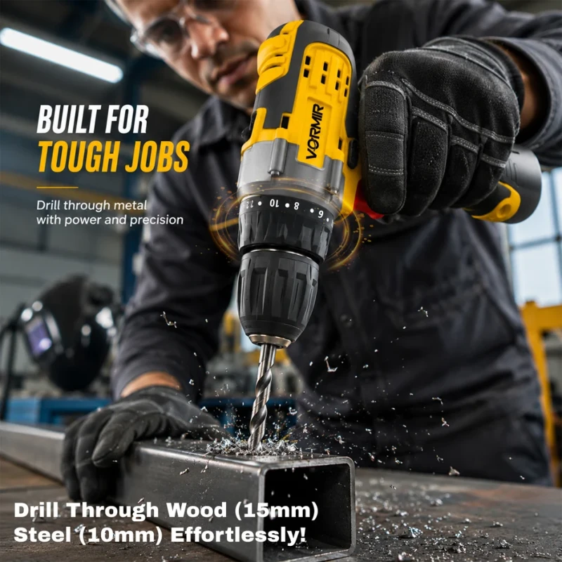 Cordless Driver Drill 12V VR CD12-46, Dual Li-Ion Battery, 25Nm Torque, Fast Charger | EnvMart