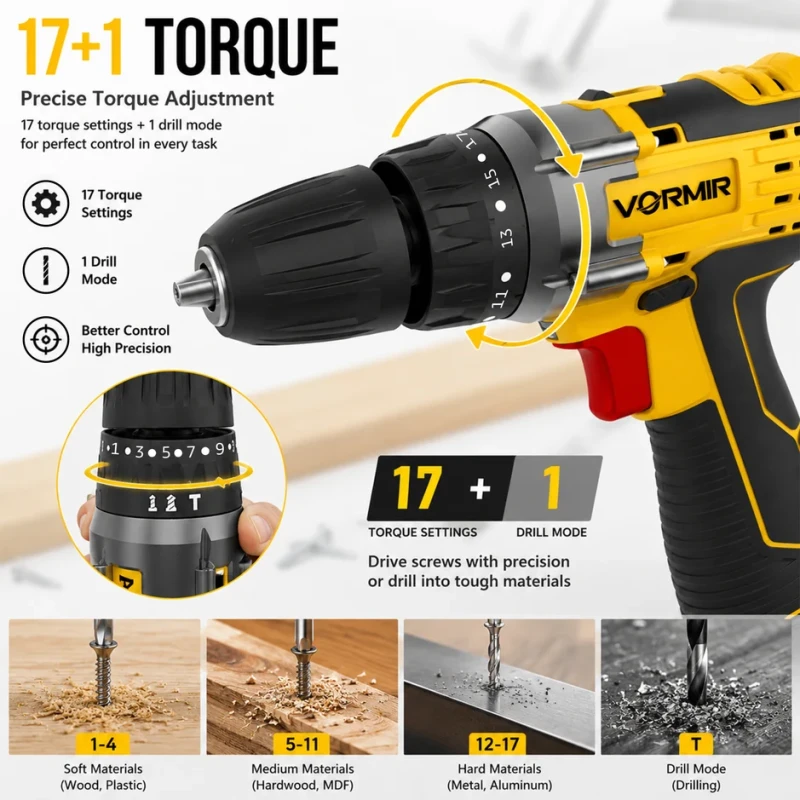 Cordless Driver Drill 12V VR CD12-46, Dual Li-Ion Battery, 25Nm Torque, Fast Charger | EnvMart