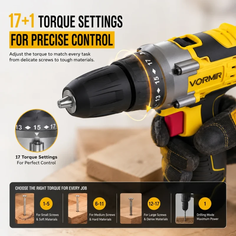 Cordless Driver Drill VR CD12-45, 12V, 25Nm, Dual 1500mAh Li-Ion Batteries, 10mm Keyless Chuck | EnvMart