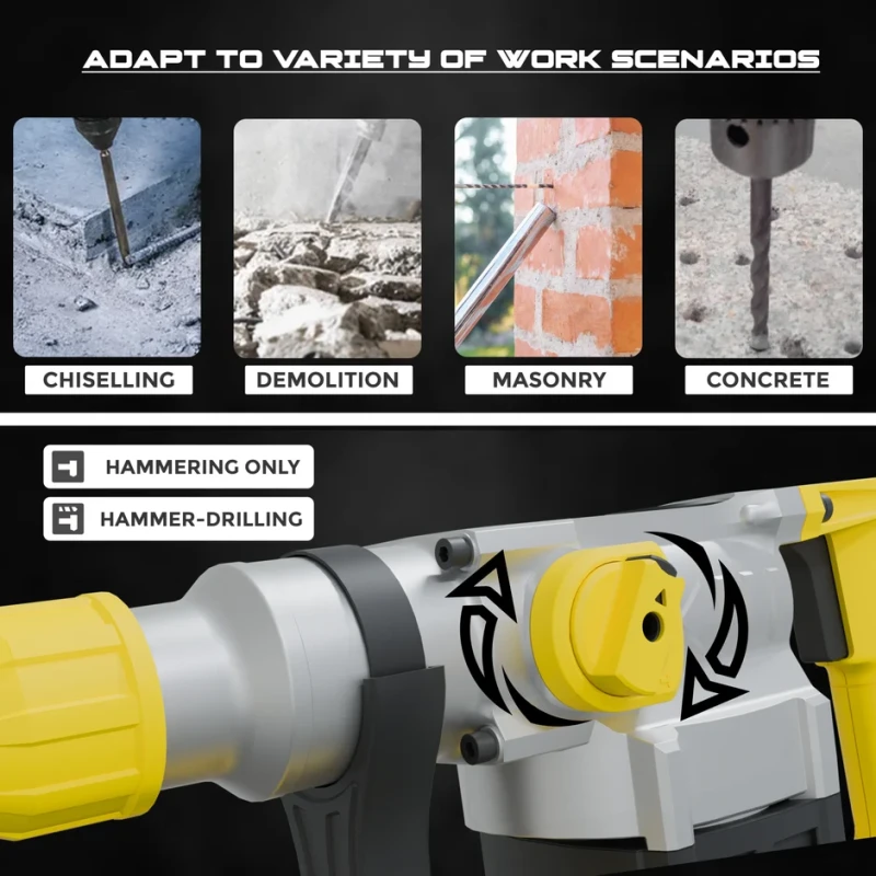 Rotary Hammer Drill VR RH28-101 1000W 750 RPM SDS Plus 28mm Concrete | EnvMart