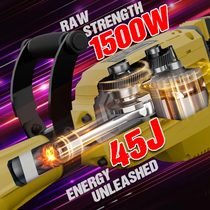 VR DH45-20 Heavy Duty Demolition Hammer 1500W 45J 30mm HEX Chuck 1900 BPM | EnvMart