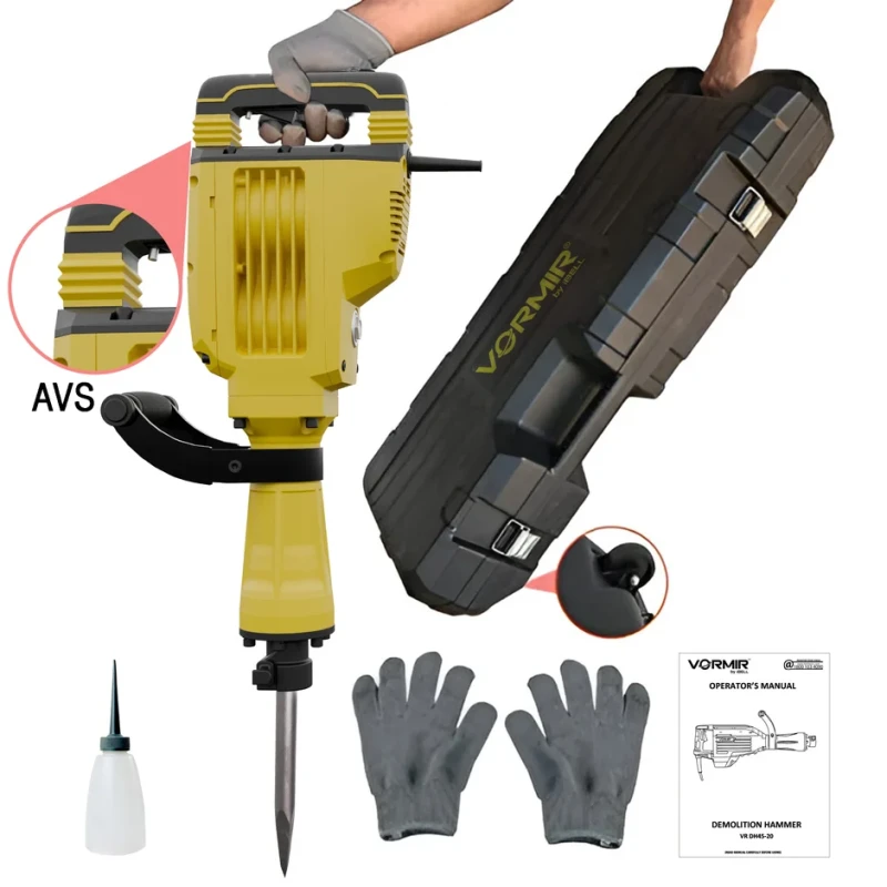 VR DH45-20 Heavy Duty Demolition Hammer 1500W 45J 30mm HEX Chuck 1900 BPM | EnvMart
