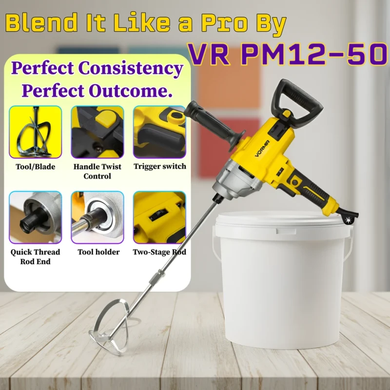 Paint Mixer VR PM12-50 1200W Variable Speed 16mm Chuck Heavy Duty | EnvMart