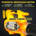 Leaf Blower Brushless Motor VR BL21-98 20V MAX 144 km/h 510 m³/h 4000mAh Li-Ion | EnvMart