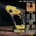 Cordless Rotary Hammer Drill VR CH21-10, 20V Li-Ion, 2.0Ah, SDS Plus, 1.2J Impact | EnvMart