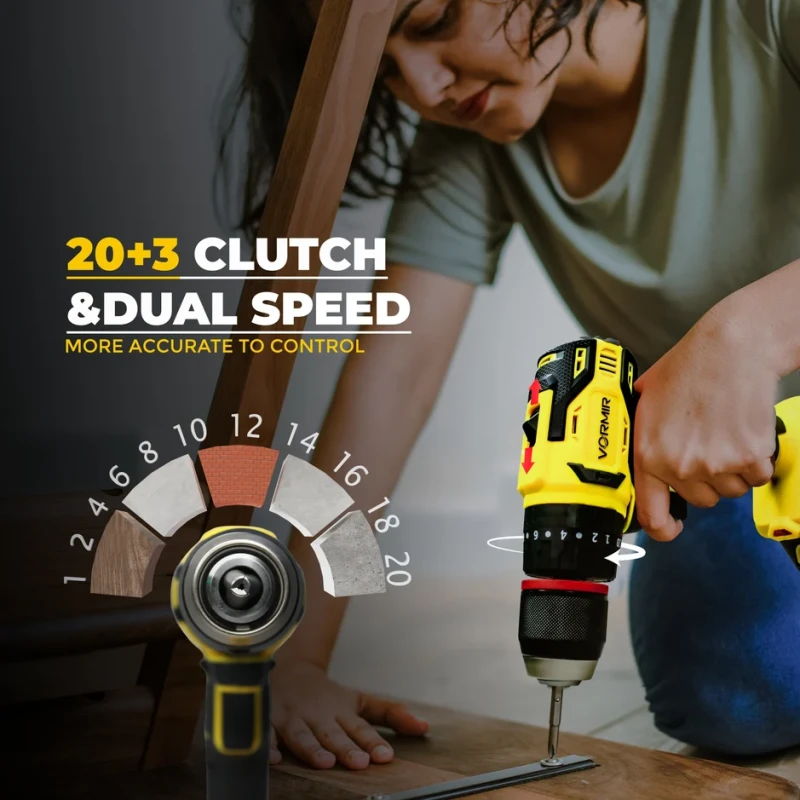 iBELL VR BD21-45 Cordless Impact Drill 20V Max, Brushless, 45Nm, 2-Speed, 2.0Ah Battery, 13mm Chuck | EnvMart