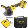 iBELL VORMIR VR BA21-65 Cordless Angle Grinder | 100mm Disc | 650W Max Power | Li-ion Battery & Fast Charger, BA2165V113