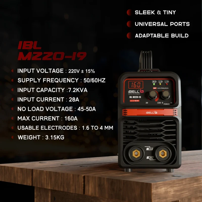 iBELL M220-19 MMA Welding Machine 220A 220V IGBT Inverter VRD Hot Start Anti-Stick | EnvMart