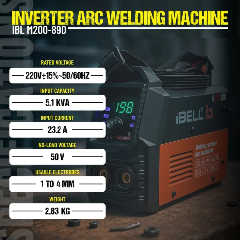 M200-89D MMA Welding Machine 200A Inverter IGBT Digital Display VRD Thermal Protection | EnvMart