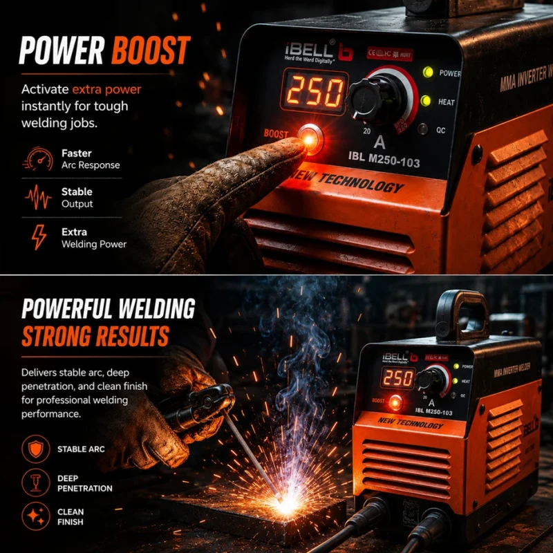iBELL M250-103 MMA Welding Machine 220V 200–220A IGBT Inverter Arc Welding | EnvMart