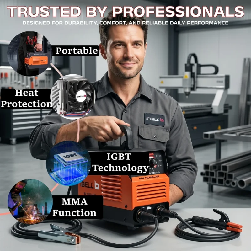 iBELL M250-103 MMA Welding Machine 220V 200–220A IGBT Inverter Arc Welding | EnvMart