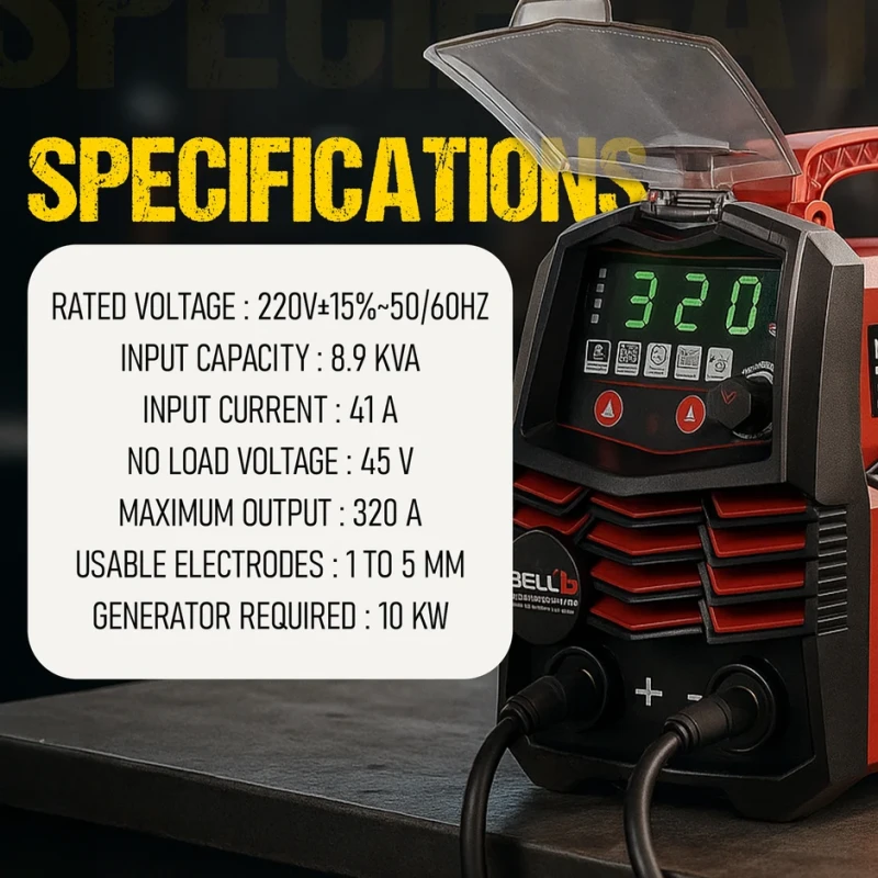 M320-104D MMA Inverter Welding Machine 320A IGBT 220V Hot Start & Lift TIG | EnvMart