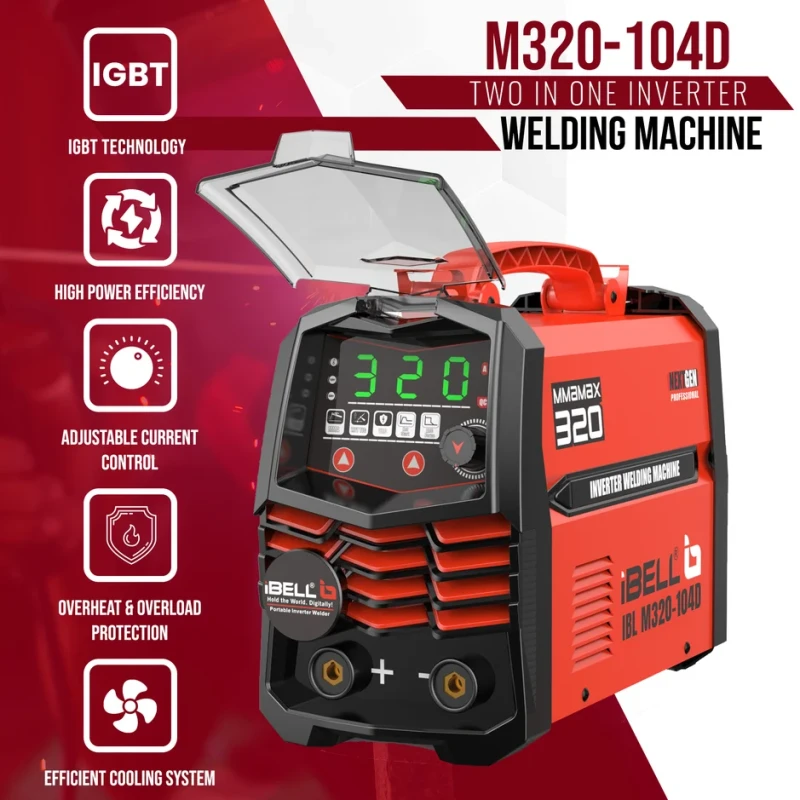 M320-104D MMA Inverter Welding Machine 320A IGBT 220V Hot Start & Lift TIG | EnvMart