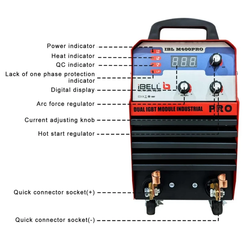 M400-Pro MMA Welding Machine 3 Phase 440V 400A 24.6 KVA with Hot Start | EnvMart
