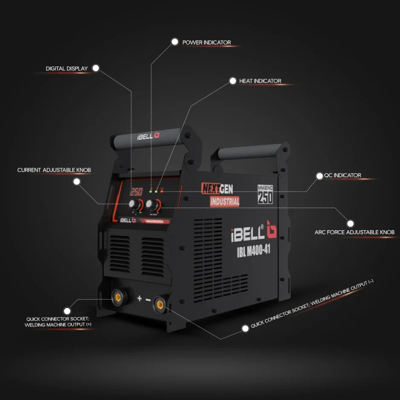 M400-41 Industrial MMA Inverter Welding Machine 250A, 3 PCB, Single Phase | EnvMart