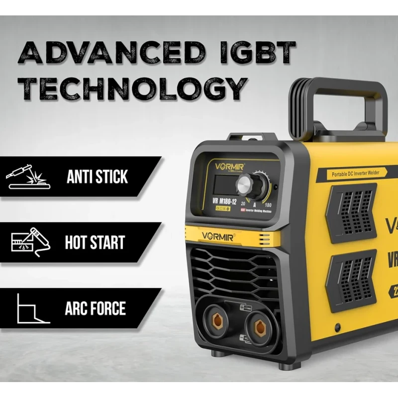 MMA Welding Machine M180-12, 220V, 5.1 KVA, 20–180A, IGBT, VRD, Anti-Stick, Hot Start | EnvMart