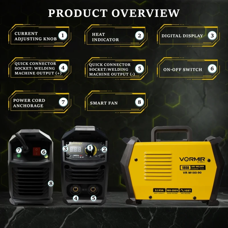 M180-90 Inverter MMA Welding Machine 120A IGBT 220V Hot Start | EnvMart