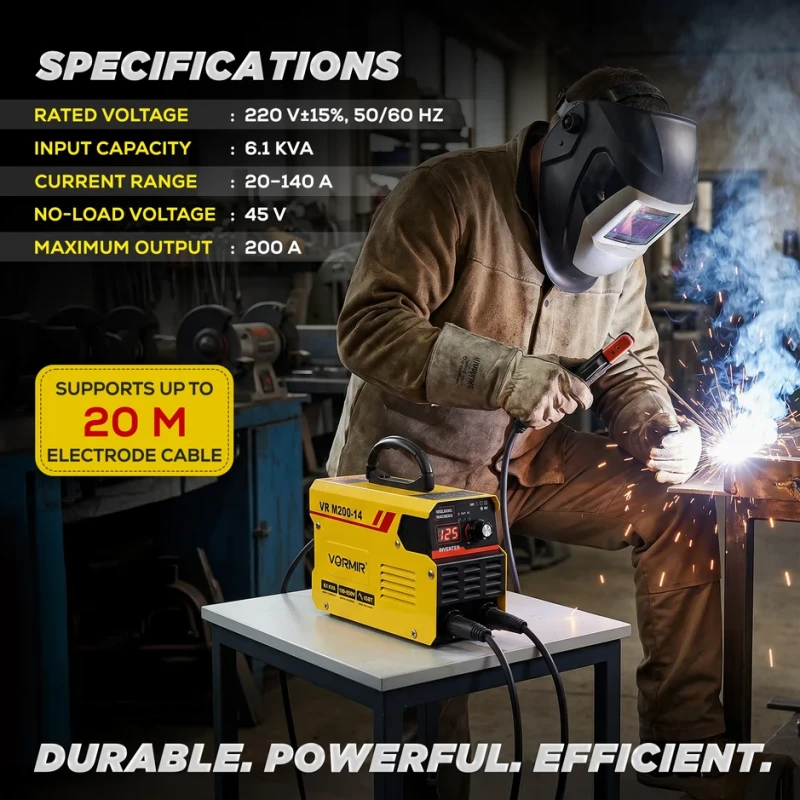 VORMIR M200-14 MMA Welding Machine 6.1KVA 200A IGBT VRD | EnvMart