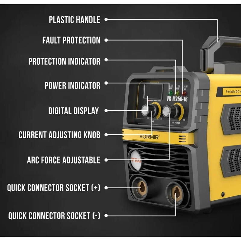 MMA Welding Machine M250-16 250A, VRD, IGBT, 220V | EnvMart
