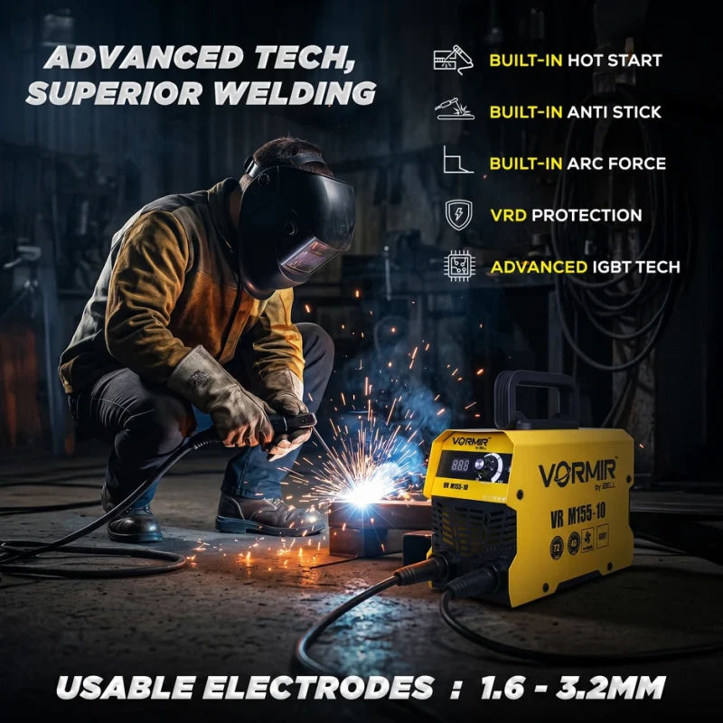 M155-10 MMA Welding Machine, 220V, 4.3 KVA, IGBT, Portable Arc Welder | EnvMart