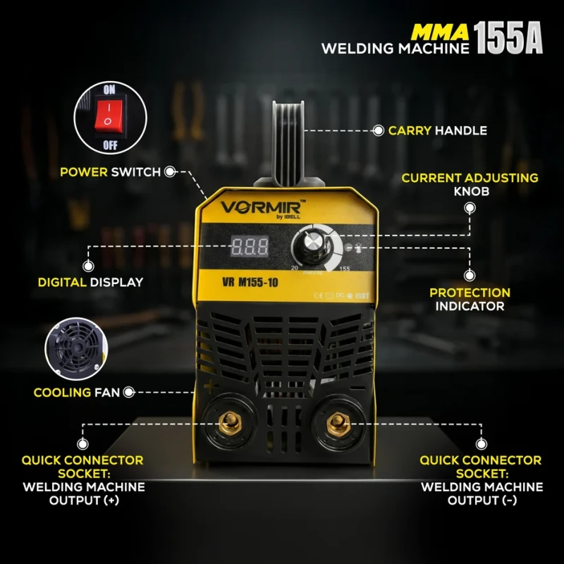 M155-10 MMA Welding Machine, 220V, 4.3 KVA, IGBT, Portable Arc Welder | EnvMart
