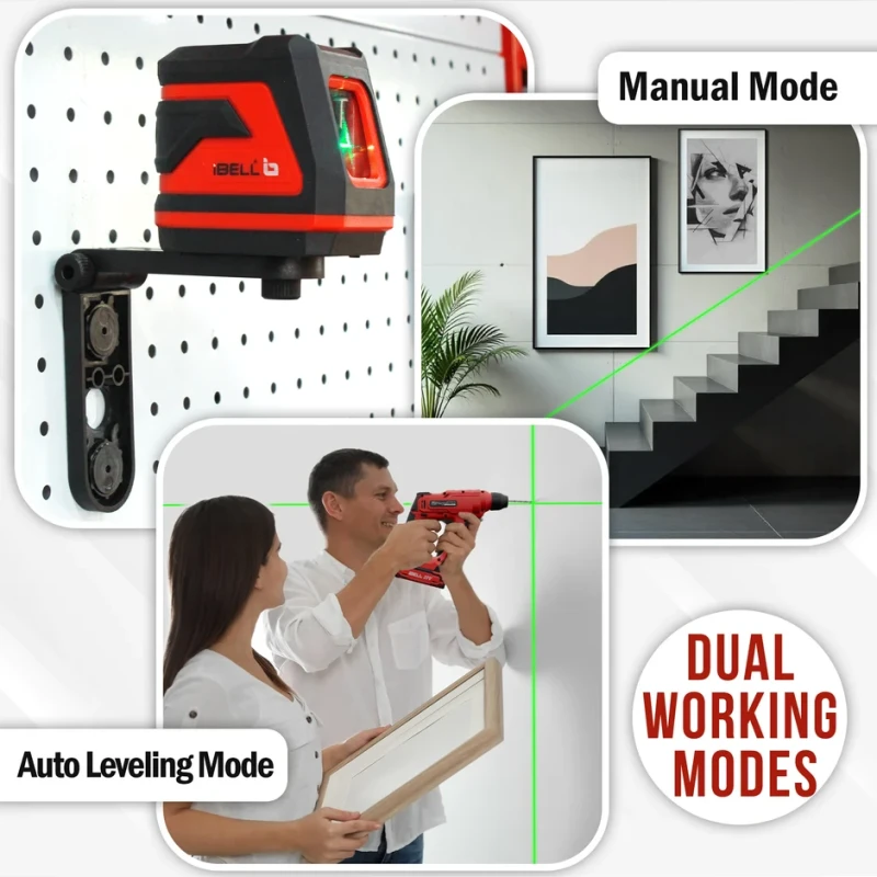 LL2-40 Laser Level 2-Line High Precision ±1mm at 40m Self-Leveling IP54 | EnvMart