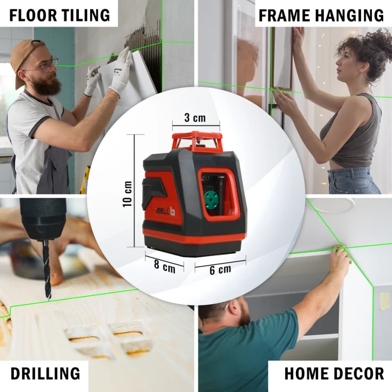 Ll5-45 Professional 5-Line Laser Level, Green Beam, ±0.3mm/m Accuracy, IP54 | EnvMart