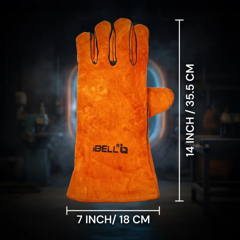 IBELL IBL WG60-14 Welding Gloves 14 Inch Heat Resistant, Leather, Industrial Safety | EnvMart