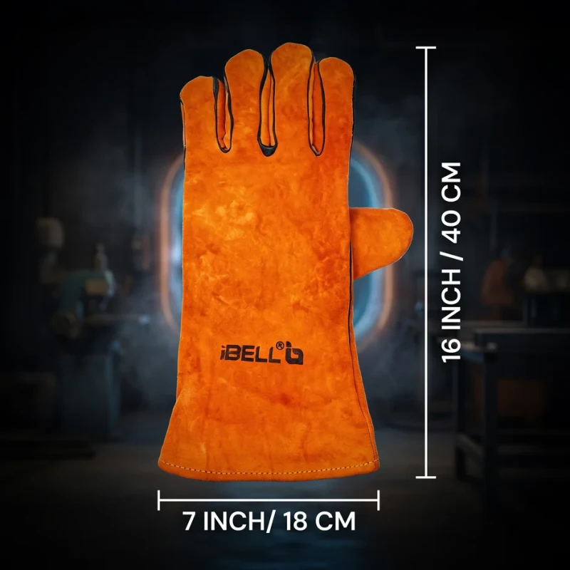 IBELL IBL WG60-16 Welding Protection Gloves 16 Inch Heat Resistant Leather | EnvMart