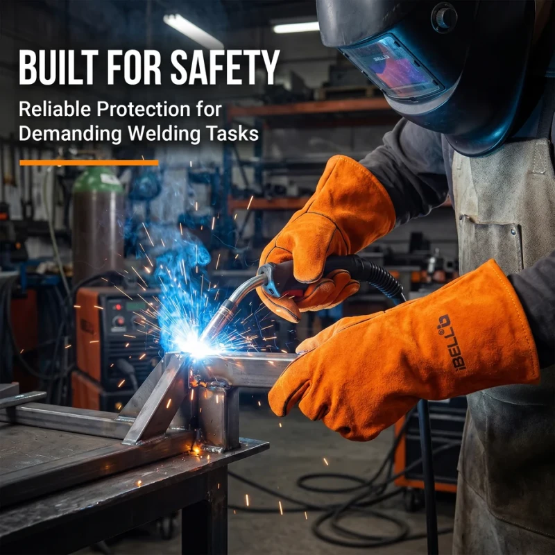 IBELL IBL WG60-16 Welding Protection Gloves 16 Inch Heat Resistant Leather | EnvMart
