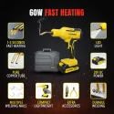 iBELL VR PW21-60 Cordless Plastic Stapler Welder 20V Li-Ion 60W 500°C 400 Staples | EnvMart
