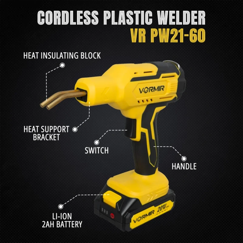 iBELL VR PW21-60 Cordless Plastic Stapler Welder 20V Li-Ion 60W 500°C 400 Staples | EnvMart