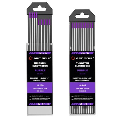 Tungsten Electrode Rare Earth Oxide, Purple, 1.6 mm × 175 mm, 10 Pcs, AC & DC, Welding Consumables | EnvMart