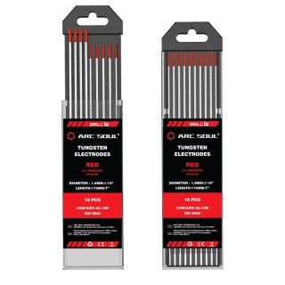 Tungsten Electrode 2% Thoriated Red 1.6mm × 175mm DC Weld Pack of 10 | EnvMart